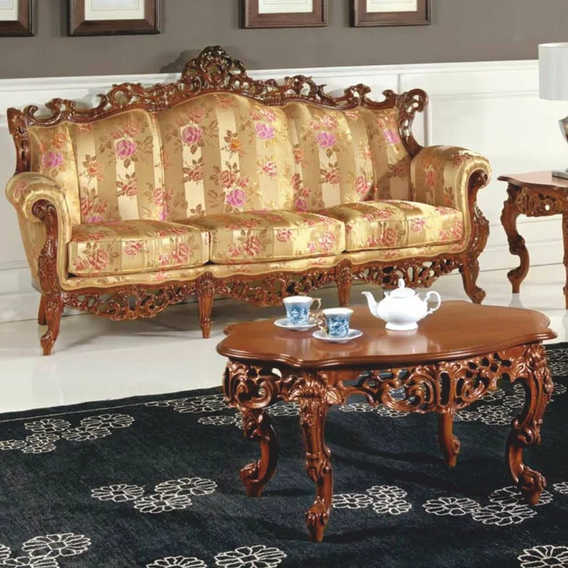 Casa Padrino Luxus Barock Couchtisch Braun 103 cm - Barock Möbel - Made in Italy