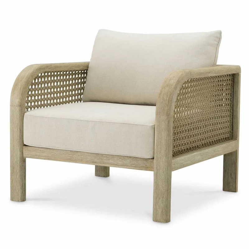 Casa Padrino Luxus Teakholz Garten Sessel Sandfarben / Beige - Garten Möbel