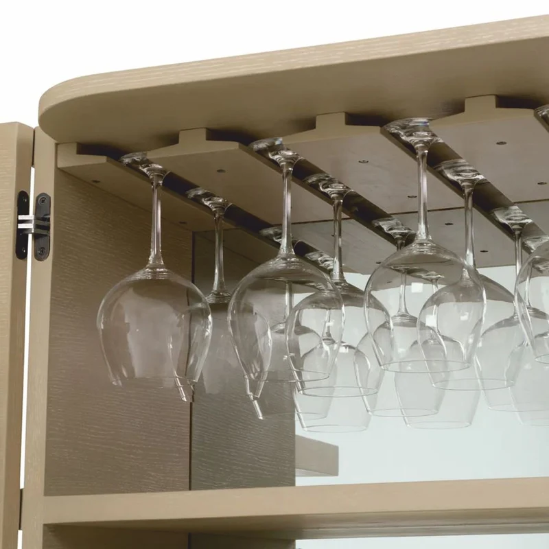 Casa Padrino Luxus Barschrank / Weinschrank mit 2 Türen Beige H. 145,5 cm - Bar Möbel