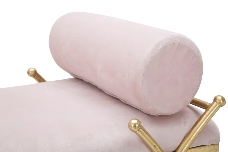 Casa Padrino Luxus Sitzbank Rosa / Gold 112,5 cm - Luxus Interior