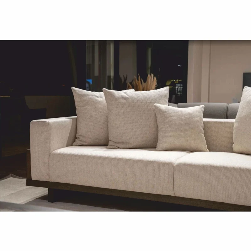 Casa Padrino Luxus Sofa Creme / Dunkelbraun 240 cm - Wohnzimmer & Hotel Möbel