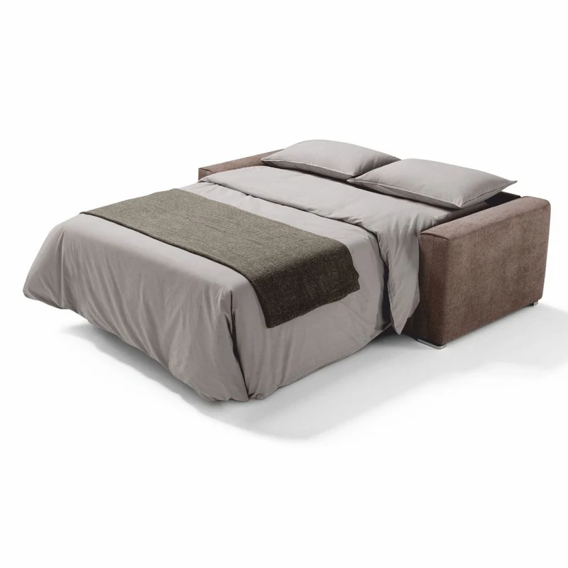 Casa Padrino Luxus Schlafsofa Braun / Silber 218 cm - Ausklappbares Wohnzimmer Sofa