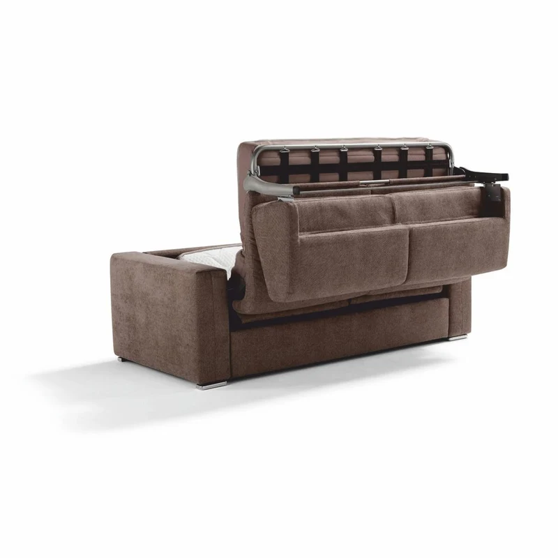 Casa Padrino Luxus Schlafsofa Braun / Silber 218 cm - Ausklappbares Wohnzimmer Sofa