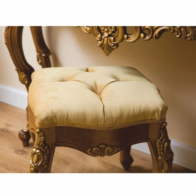 Casa Padrino Luxus Barock Konsole mit Wandspiegel und Hocker Braun / Gold - Barock Möbel