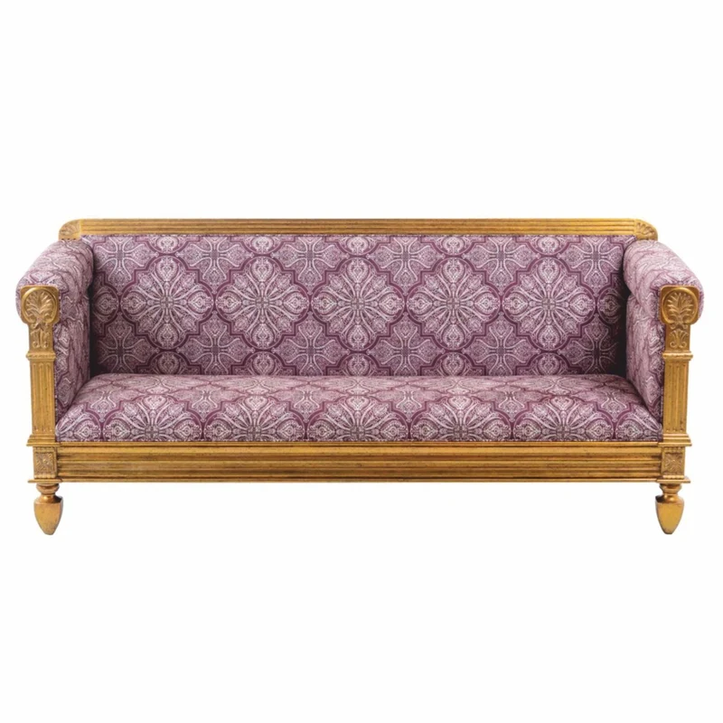 Casa Padrino Luxus Barock Sofa Lila / Antik Gold 231 cm - Barock Wohnzimmer Möbel
