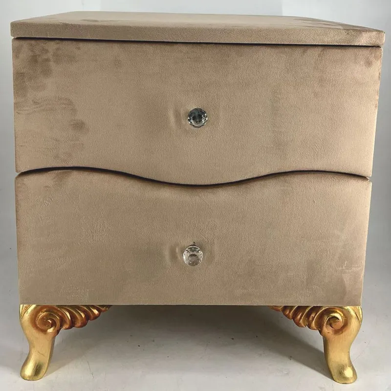 Casa Padrino Barock Nachtkommode mit 2 Schubladen Braun / Gold - Barockstil Schlafzimmer Möbel