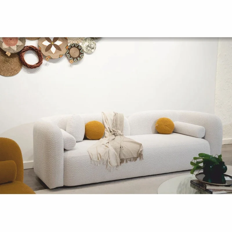 Casa Padrino Luxus Wohzimmer & Hotel Sofa Weiß 240 cm - Luxus Möbel