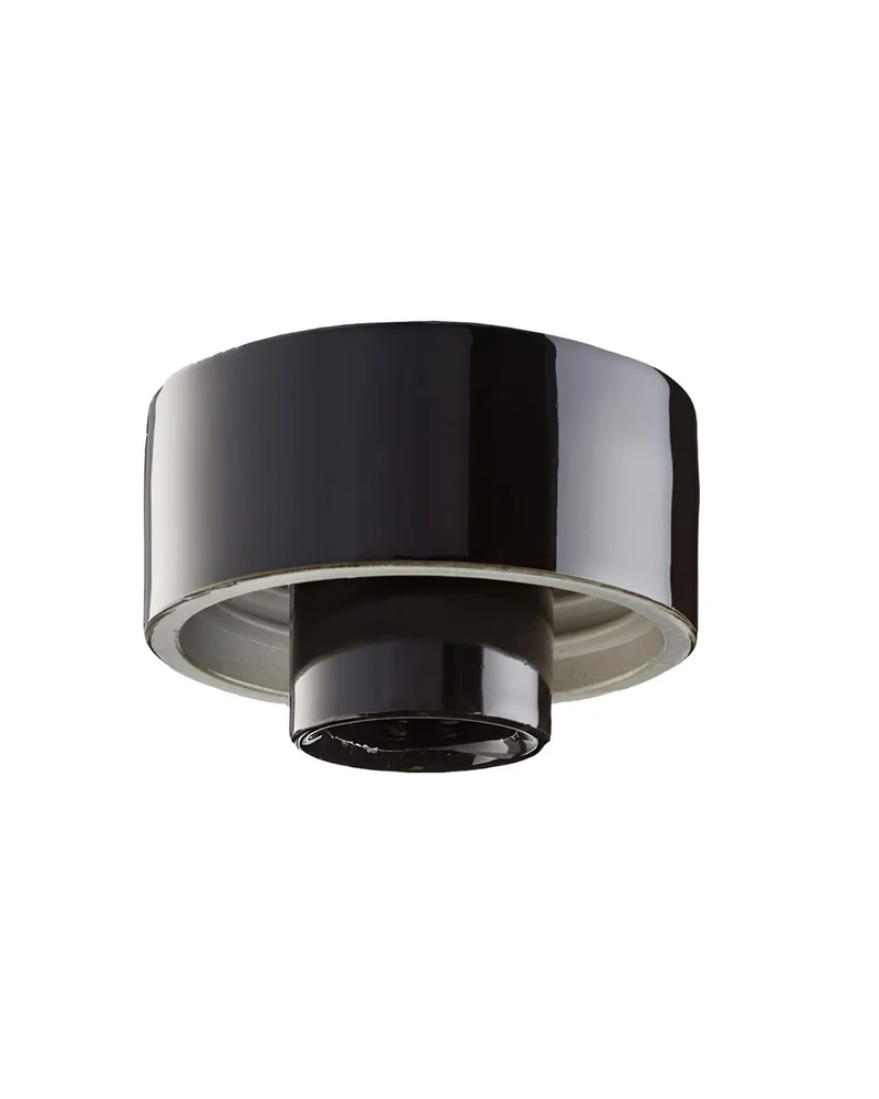 Lampsockel porslin - Svart/rak IP20