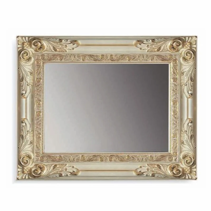 Casa Padrino Luxus Barock Spiegel Elfenbein / Gold 126 cm - Made in Italy
