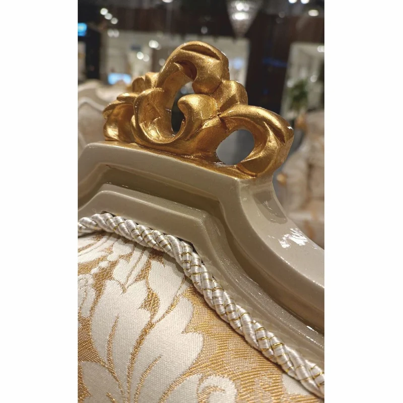 Casa Padrino Luxus Barock Esszimmer Stuhl Gold / Weiß / Grau / Gold H. 110 cm - Barock Esszimmer Möbel
