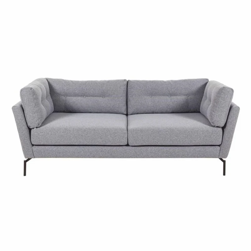 Casa Padrino Luxus Wohzimmer Sofa Grau / Schwarz 220 cm - Wohnzimmer Möbel
