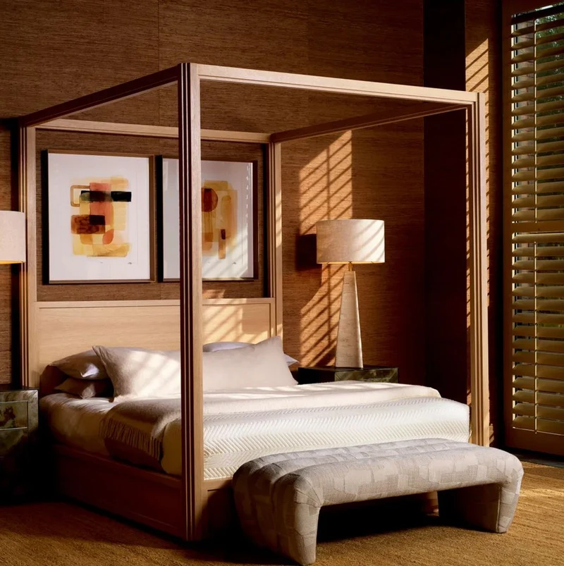 Casa Padrino Luxus Sitzbank Sandfarben 144 cm - Schlafzimmer & Hotel Möbel