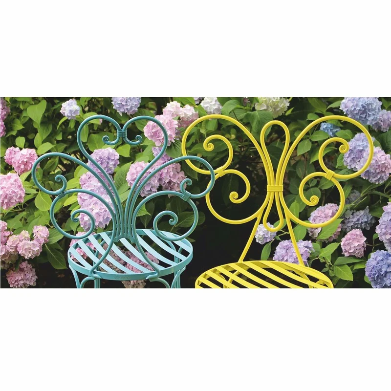 Casa Padrino Jugendstil Gartenstuhl Gelb H. 85 cm - Jugendstil Garten Möbel