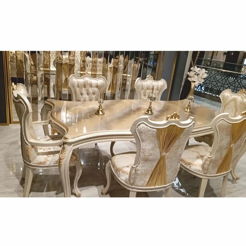 Casa Padrino Luxus Barock Esszimmer Stuhl mit Armlehnen Gold / Weiß / Grau / Gold H. 110 cm - Barock Möbel