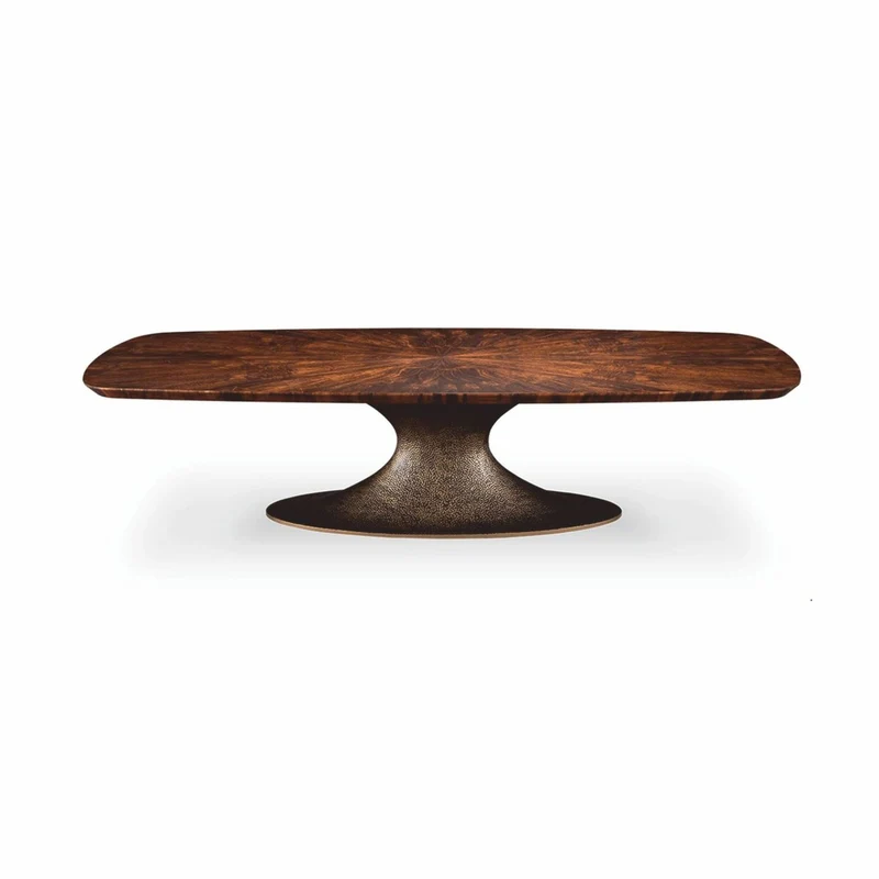 Casa Padrino Luxus Esstisch Braun / Antik Gelbgold 260 cm - Esszimmmer Möbel