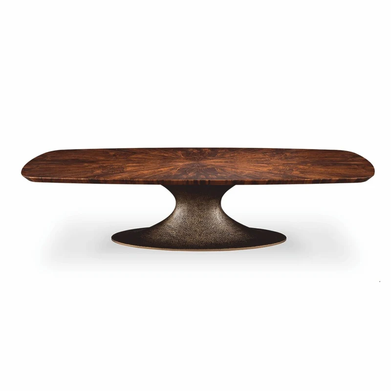 Casa Padrino Luxus Esstisch Braun / Antik Gelbgold 310 cm - Esszimmmer Möbel