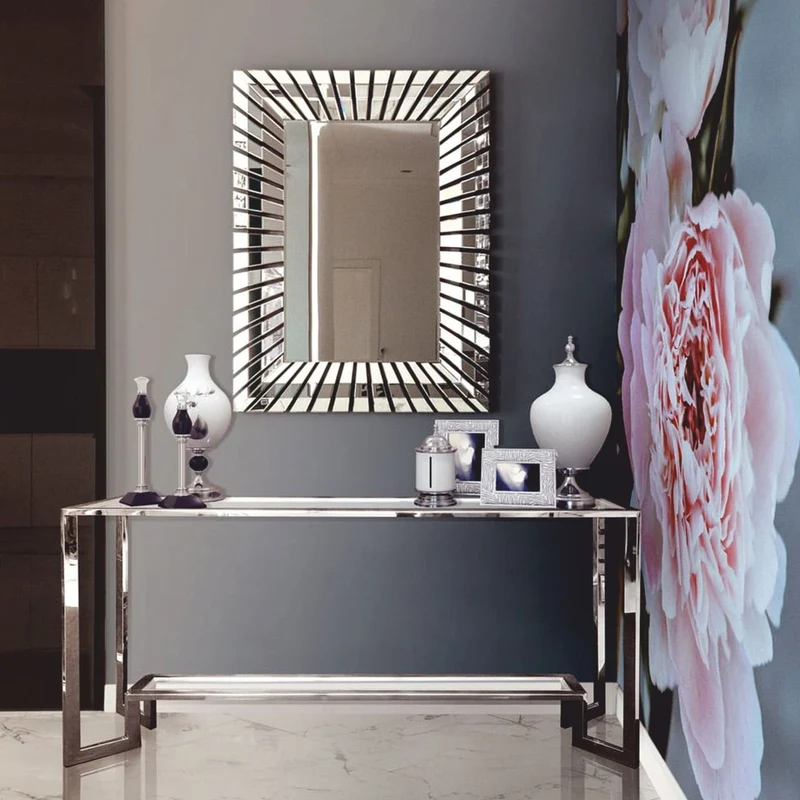 Casa Padrino Luxus Edelstahl Konsole mit Glasplatten Silber 160 cm - Luxus Möbel