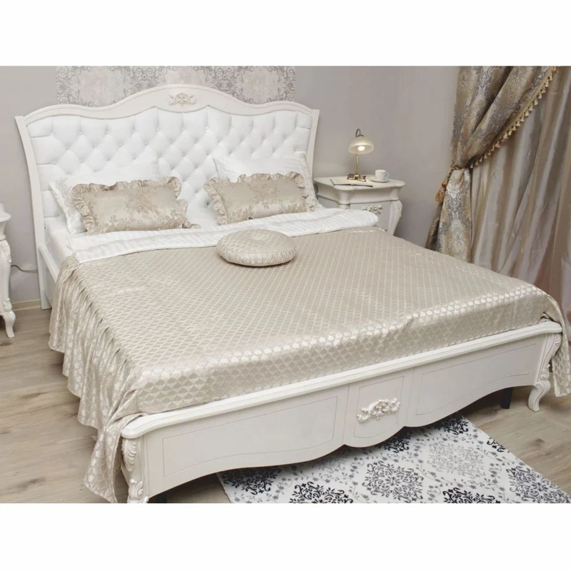 Casa Padrino Luxus Barock Doppelbett Weiß - Barock Schlafzimmer Möbel