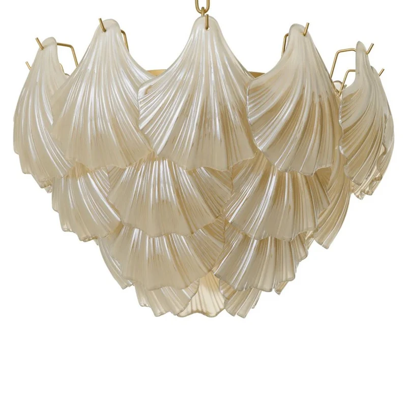 Casa Padrino Luxus Kronleuchter Champagnerfarben / Antik Messing Ø 60 x H. 42 cm
