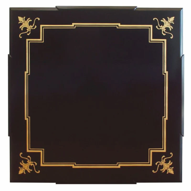 Casa Padrino Luxus Barock Couchtisch mit Glasplatte Schwarz / Gold 127 cm - Made in Italy
