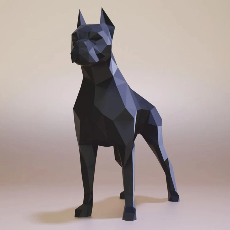 Casa Padrino XXL Deko Skulptur Boxer Hund Matt Schwarz 190 cm - Riesige Garten Figur