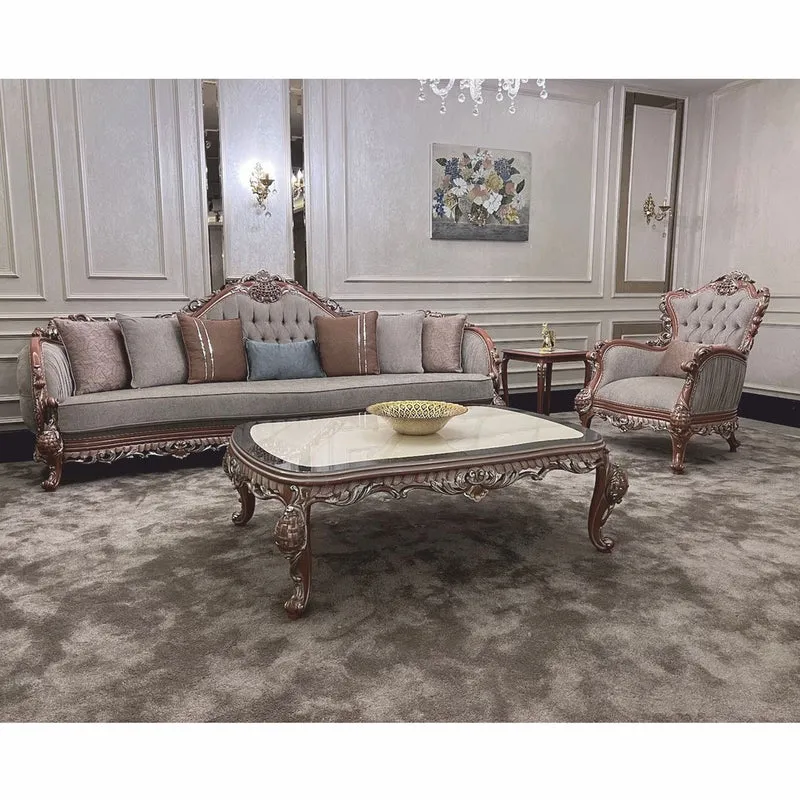 Casa Padrino Luxus Barock Wohnzimmer Sessel Grau / Braun / Silber - Barock Möbel