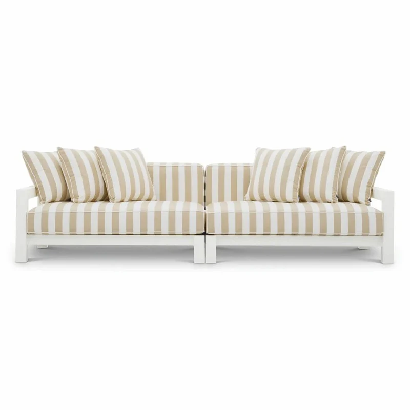 Casa Padrino Luxus Gartenmöbel Set Matt Weiß / Beige - Hotel & Garten Möbel