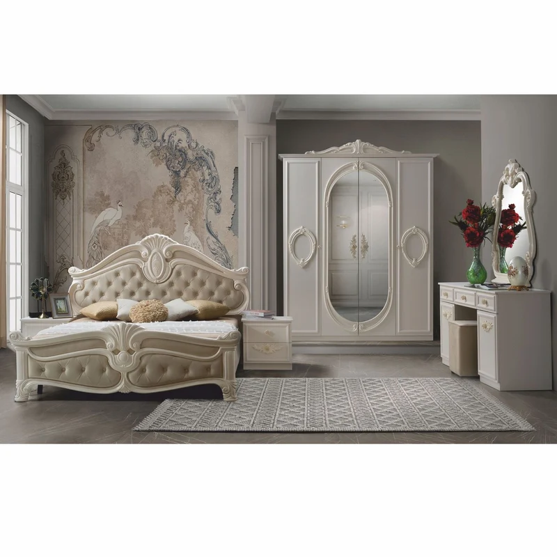 Casa Padrino Luxus Barock Schlafzimmer Schrank Creme 178,6 cm - Barock Schlafzimmer Möbel