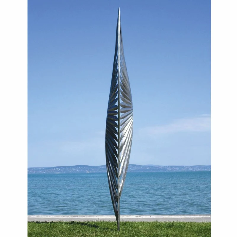 Casa Padrino Luxus Edelstahl Garten Deko Skulptur Silber H. 400 cm
