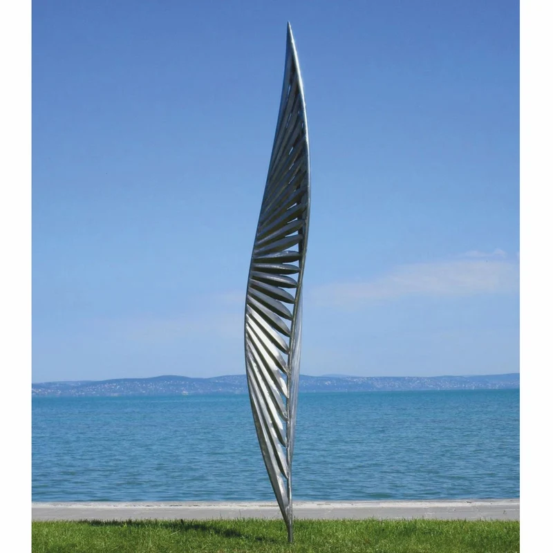 Casa Padrino Luxus Edelstahl Garten Deko Skulptur Silber H. 400 cm