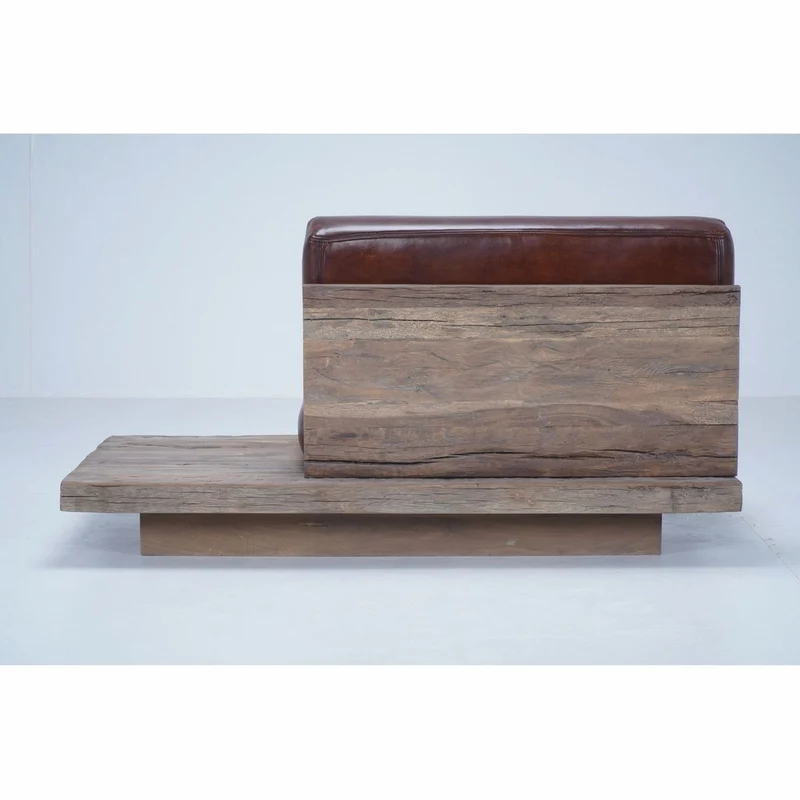 Casa Padrino Luxus Echtleder Sessel Linke Seite Dunkelbraun / Braun - Modularer Wohnzimmer Sessel