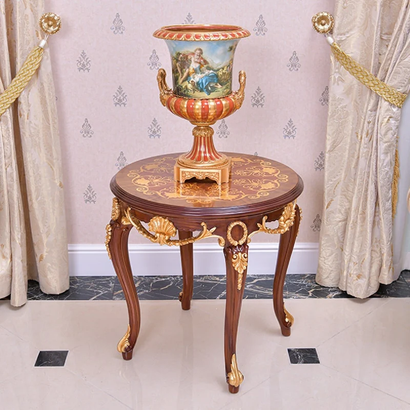 Casa Padrino Luxus Barock Beistelltisch Braun / Gold H. 62 cm - Barock Möbel - Made in Italy