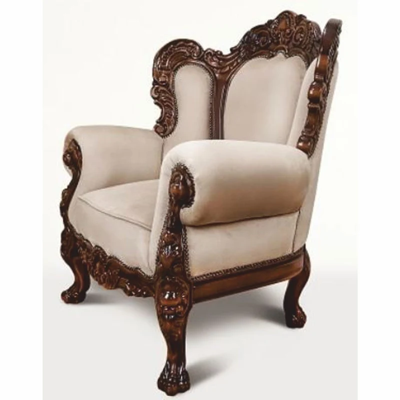Casa Padrino Luxus Barock Samt Sessel Grau / Dunkelbraun - Barockstil Wohnzimmer Möbel
