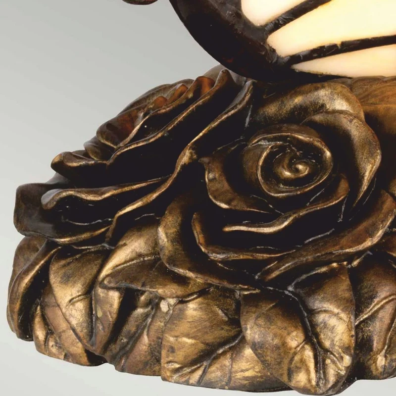 Casa Padrino Luxus Tiffany LED Tischleuchte Schmetterling Bunt / Bronze - Tiffany Deko Leuchten
