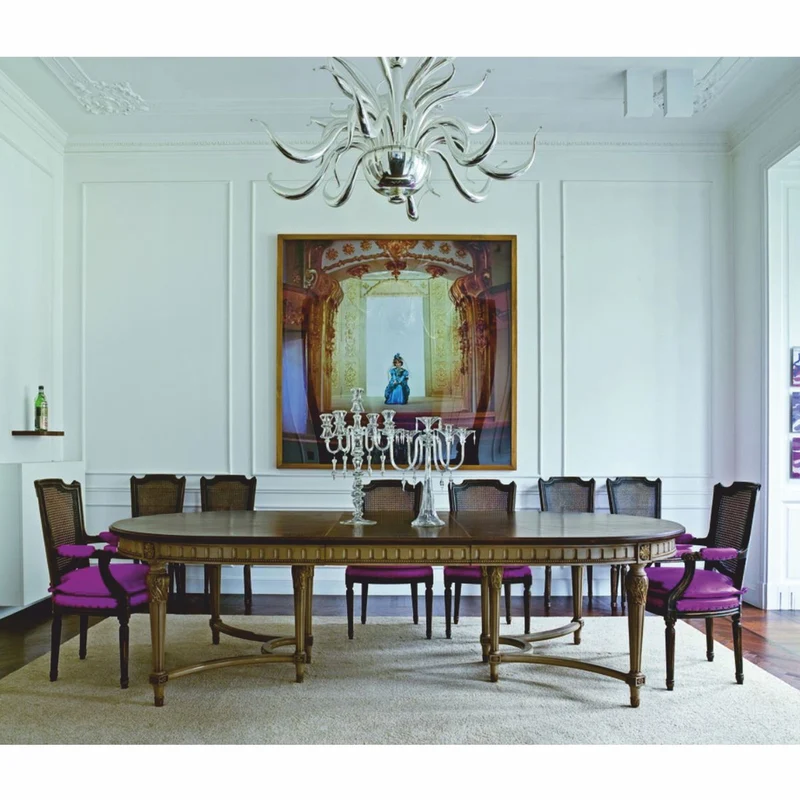 Casa Padrino Luxus Barock Esstisch Braun / Grau / Gold 220-340 cm - Barock Möbel - Made in Italy