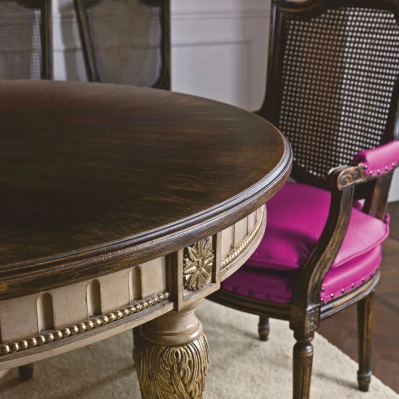 Casa Padrino Luxus Barock Esstisch Braun / Grau / Gold 220-340 cm - Barock Möbel - Made in Italy