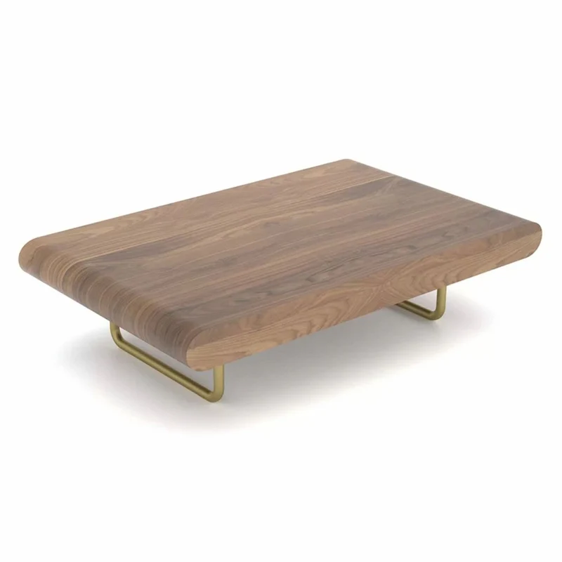 Casa Padrino Luxus Couchtisch Braun / Messing 140-210 cm - Ausziehbarer Wohnzimmertisch