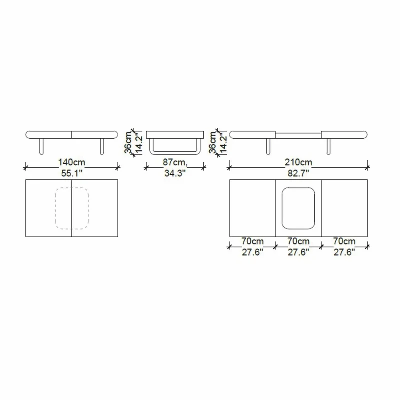 Casa Padrino Luxus Couchtisch Braun / Messing 140-210 cm - Ausziehbarer Wohnzimmertisch