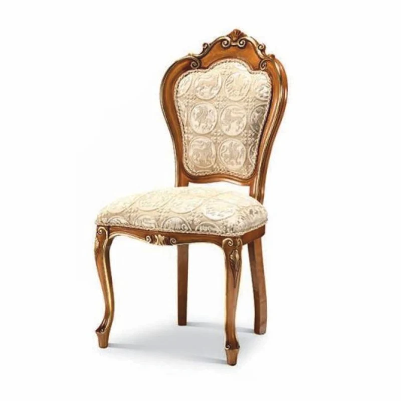 Casa Padrino Luxus Barock Esszimmer Stuhl Beige / Braun / Gold - Barock Möbel - Made in Italy