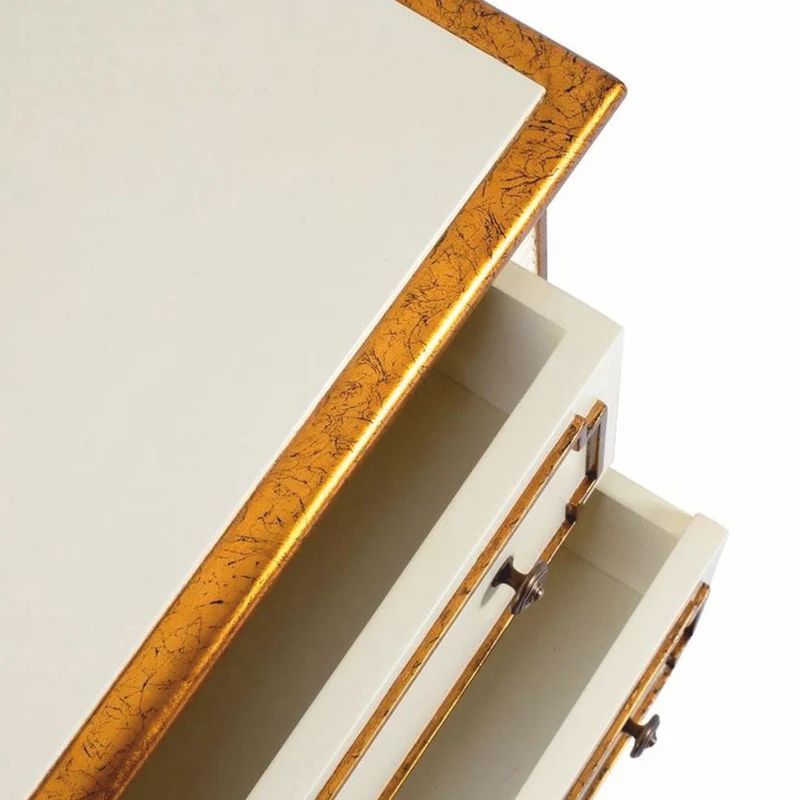 Casa Padrino Luxus Barock Nachtkommode Creme / Antik Gold - Barockstil Schlafzimmer Möbel