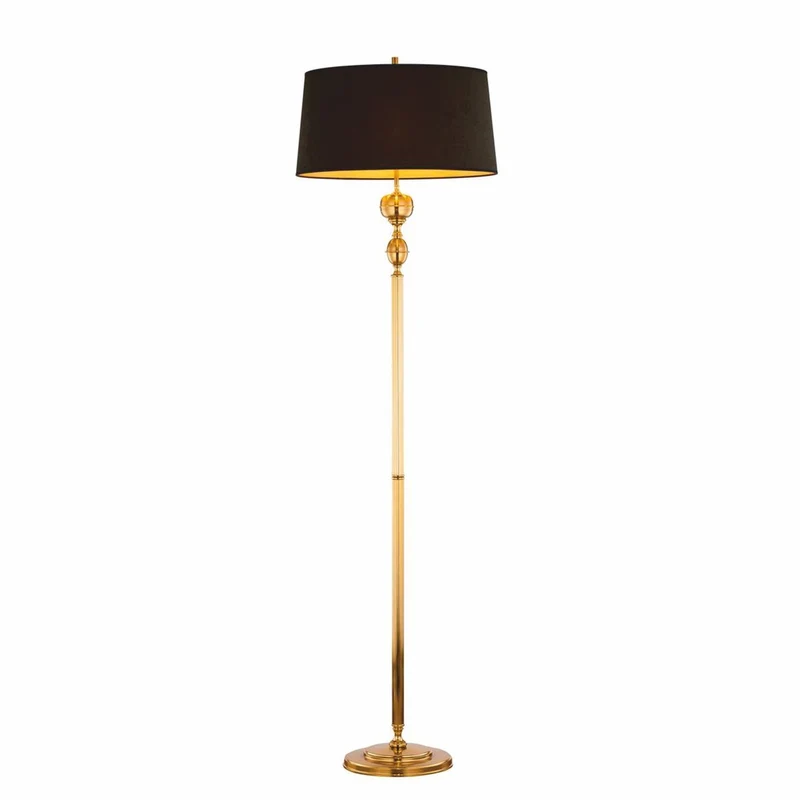 Casa Padrino Luxus Jugendstil Stehleuchte Gold / Braun / Schwarz H. 177 cm