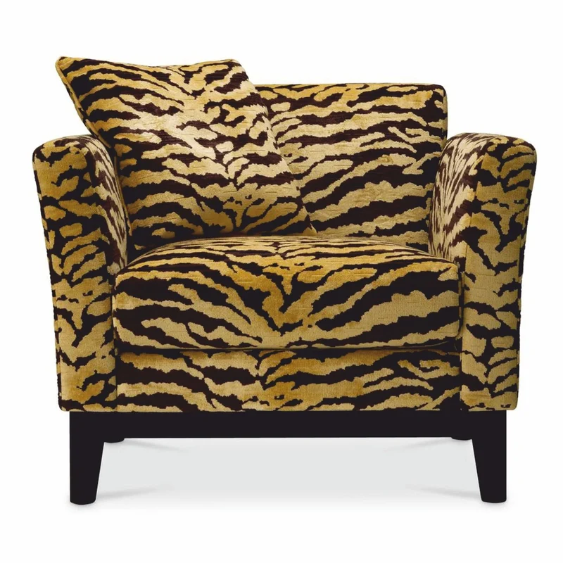 Casa Padrino Luxus Sessel mit Tiger Muster Gelb / Braun / Schwarz - Wohzimmer & Hotel Möbel