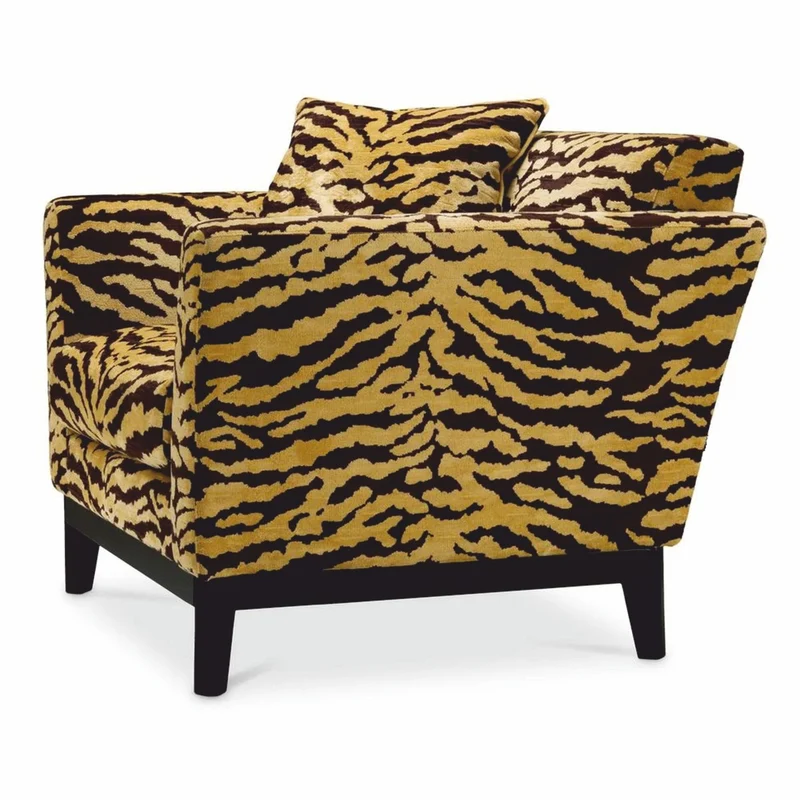 Casa Padrino Luxus Sessel mit Tiger Muster Gelb / Braun / Schwarz - Wohzimmer & Hotel Möbel