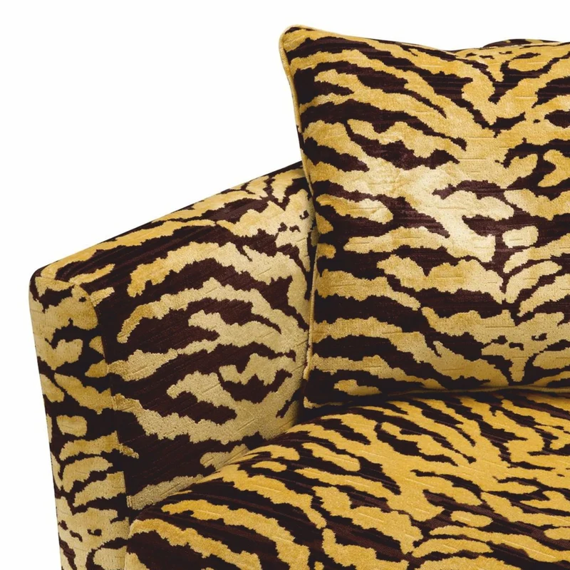 Casa Padrino Luxus Sessel mit Tiger Muster Gelb / Braun / Schwarz - Wohzimmer & Hotel Möbel