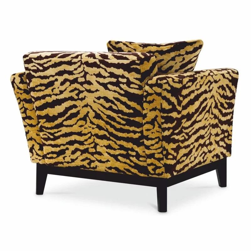 Casa Padrino Luxus Sessel mit Tiger Muster Gelb / Braun / Schwarz - Wohzimmer & Hotel Möbel