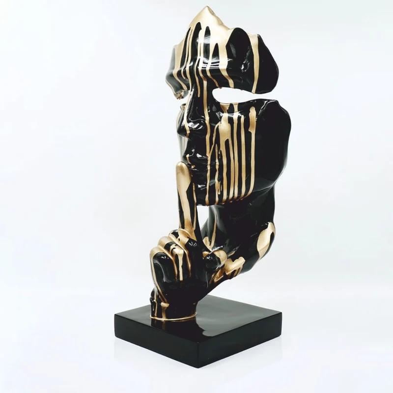 Casa Padrino Deko Skulptur Schwarz / Gold H. 50 cm - Deko Figuren