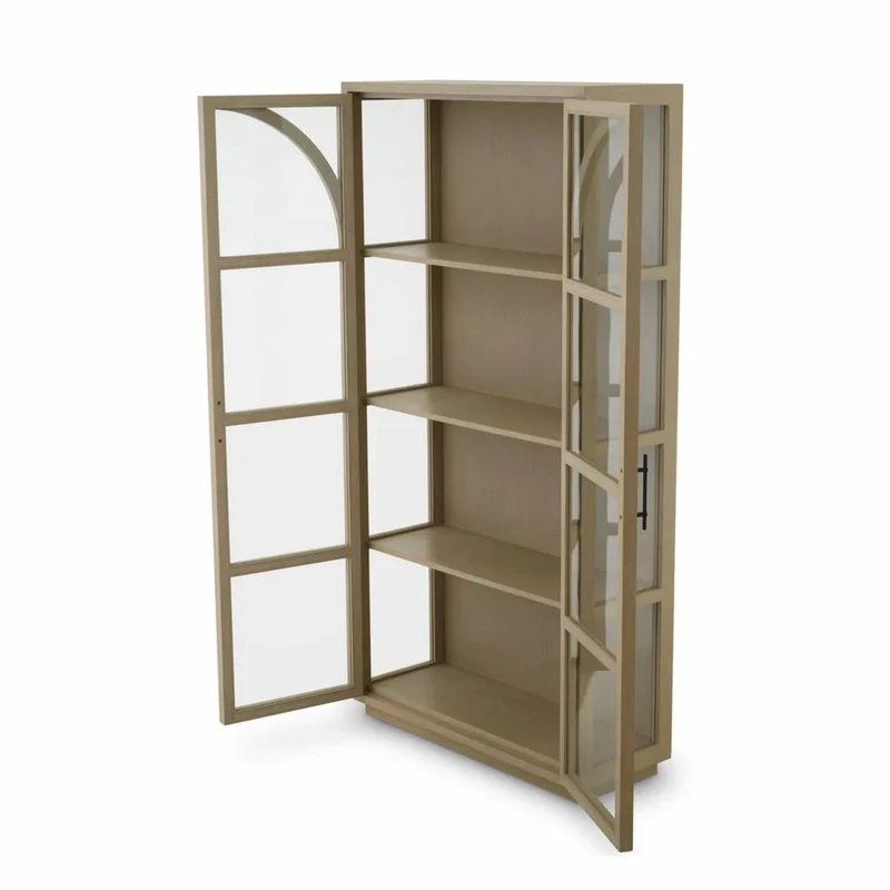 Casa Padrino Luxus Vitrine Beige / Bronze 118 x 44,5 x H. 210 cm - Luxus Interior