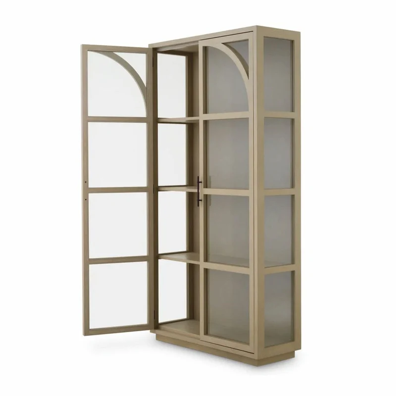 Casa Padrino Luxus Vitrine Beige / Bronze 118 x 44,5 x H. 210 cm - Luxus Interior
