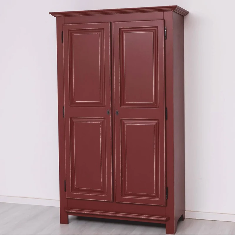 Casa Padrino Landhausstil Schlafzimmer Schrank Antik Bordeauxrot 121 cm - Schlafzimmer Möbel