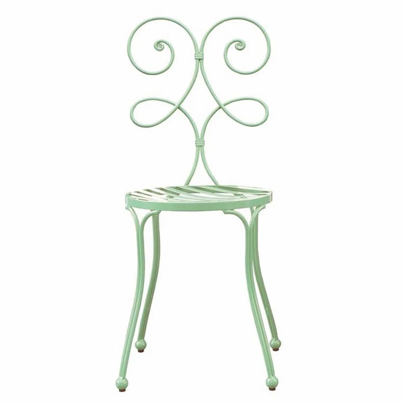 Casa Padrino Jugendstil Gartenstuhl Mintgrün H. 85 cm - Jugendstil Garten Möbel